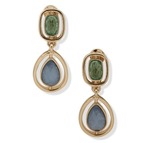 GOLD AND STONE EARINGS