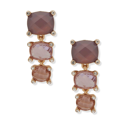 THREE TONE STUD EARRINGS