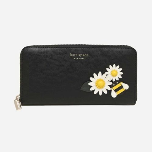 Billetera Black Multi Flowers and Bees