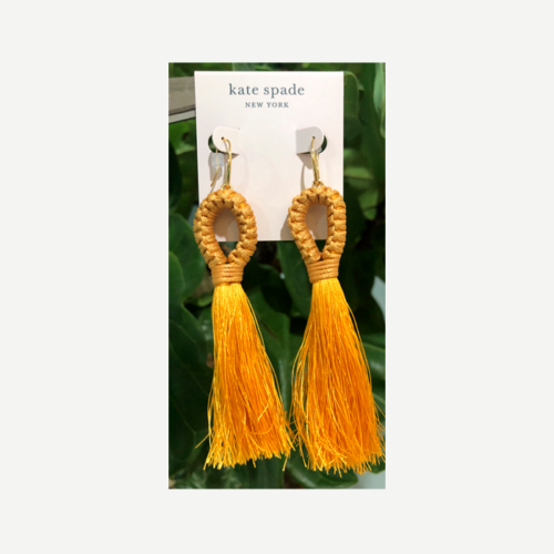 Raffia Tassel Statement Large Earrings - Imagen 3
