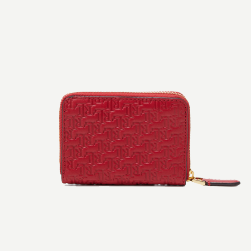 Debossed Leather Zip Wallet