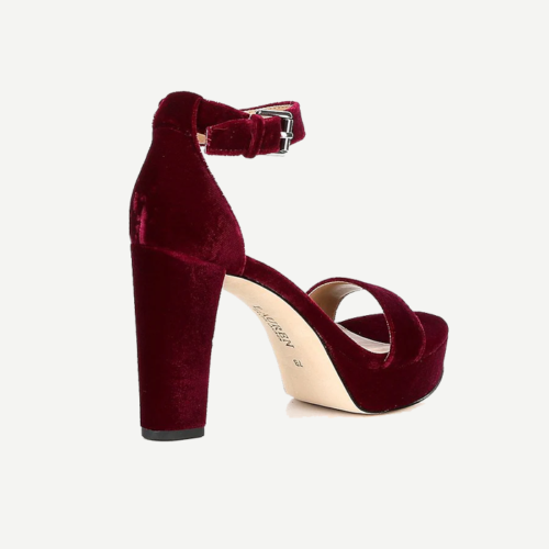 Sylvia Velvet Platform Dress Sandals Garnet - Imagen 2