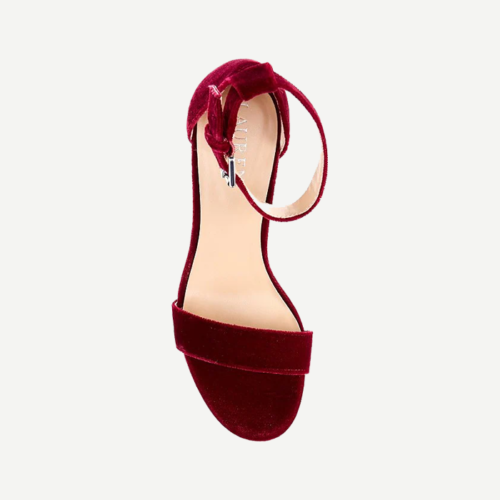 Sylvia Velvet Platform Dress Sandals Garnet - Imagen 3