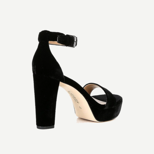 Sylvia Velvet Platform Dress Sandals Black - Imagen 2