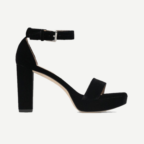 Sylvia Velvet Platform Dress Sandals Black - Imagen 3