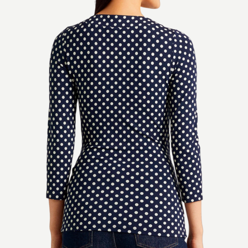 Blusa M/L - Ralph Lauren Women - Alayja Mid Sleeve Pullover - Navy/Cream - Imagen 3