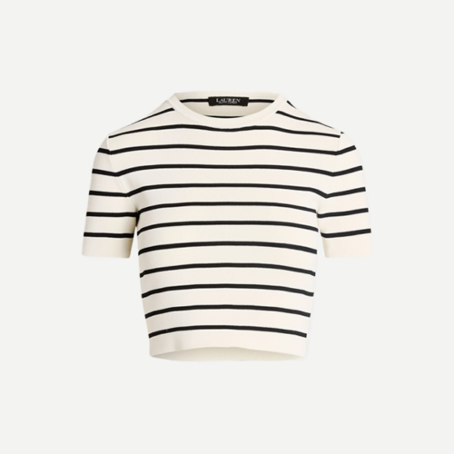 Camisa - Striped Short-Sleeve Cropped Jumper - Imagen 4