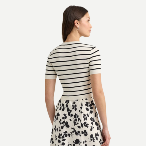 Camisa - Striped Short-Sleeve Cropped Jumper - Imagen 2