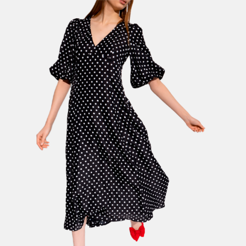 Vestido Largo Polka Dot Dress - Kate Spade