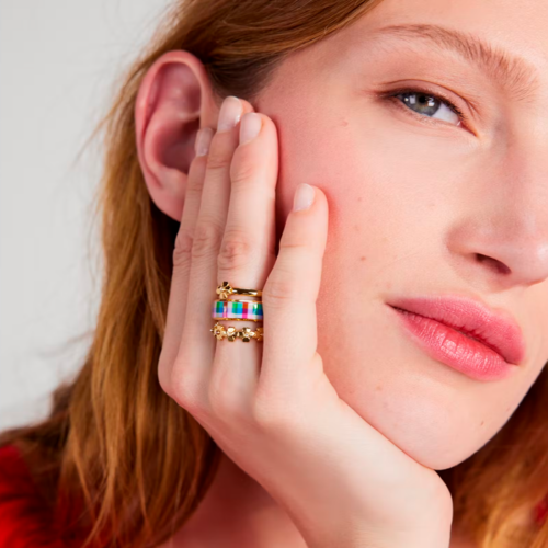 Juego de anillos Heritage Spade Flower Stacked Ring Set - Imagen 2
