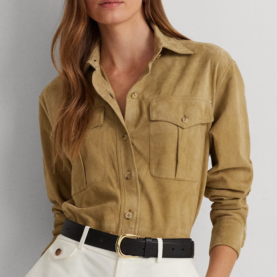 KERTAYNE-LONG SLEEVE-BUTTON FRONT SHIRT BIRCH TAN