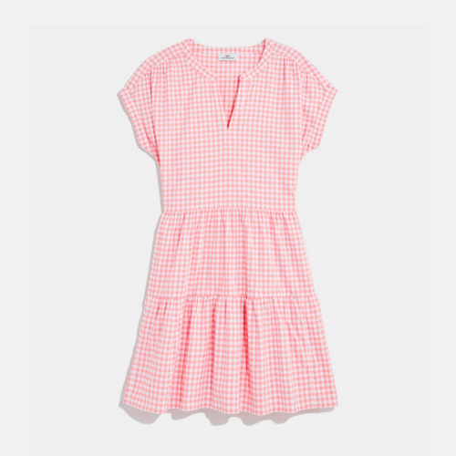 Vestido Corto VY Harbor Tiered Notch-Neck Dress Cayman - Imagen 3