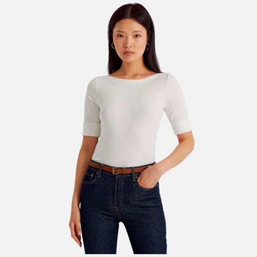 Blusa Ralph Lauren - JUDY-ELBOW SLEEVE-KNIT White - Imagen 4