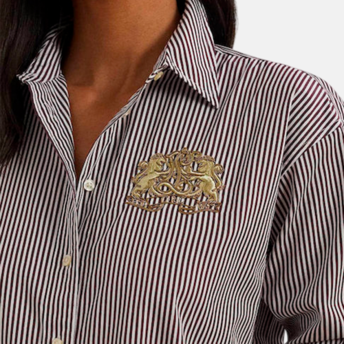 Camisa Lauren - KOTTA-LONG SLEEVE-BUTTON FRONT Noir/White - Imagen 2