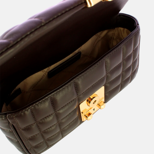 Bolso de hombro MK Tribeca grande de piel acolchada Negro - Imagen 3
