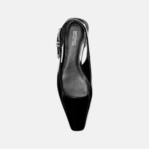 Flat MK Darrington Crackled Patent Leather - Black - Imagen 2