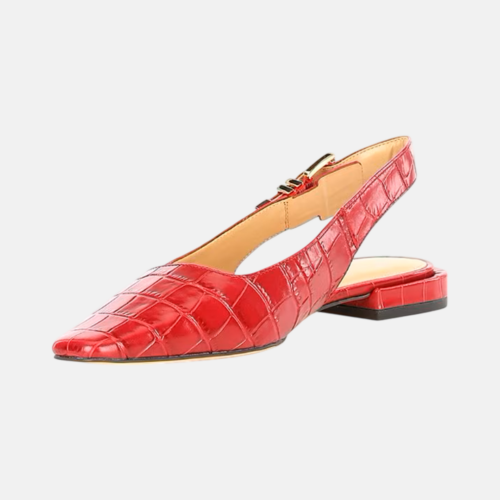 Flat MK Darrington Crackled Patent Leather - Deep Red
