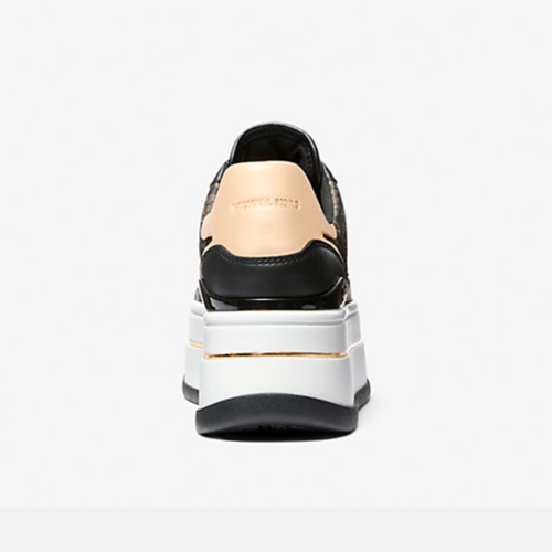 Sneakers ML Hayes Metallic Empire Monogram and Leather Trainer Pale Gold - Imagen 4