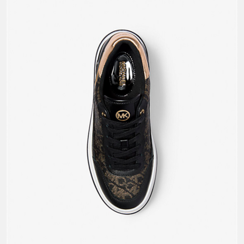 Sneakers ML Hayes Metallic Empire Monogram and Leather Trainer Pale Gold - Imagen 2
