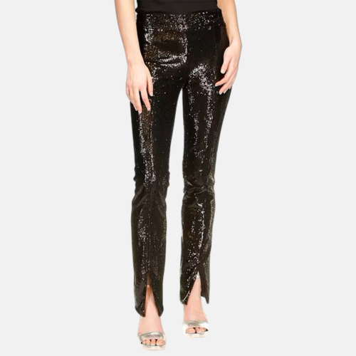 Pantalón MK Sequin Split Hem Pull-On Pant Black