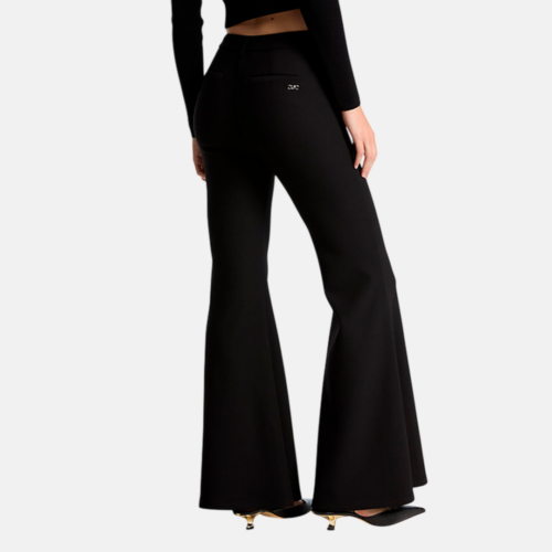 Pantalones Acampanados MK de crepé de punto doble Black - Imagen 2