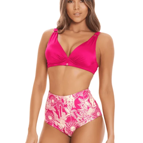 Top de baño bikini top fucsia