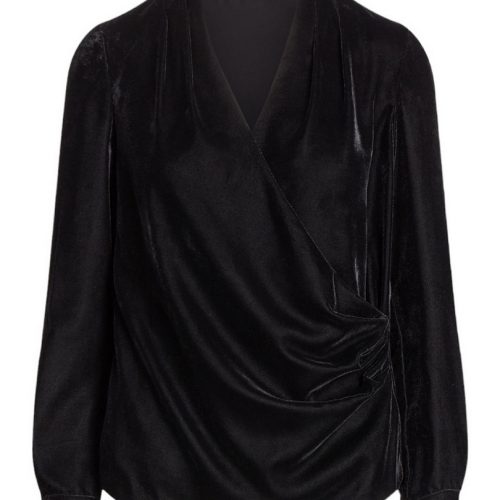 Blusa cilfette long sleeve blouse black velvet