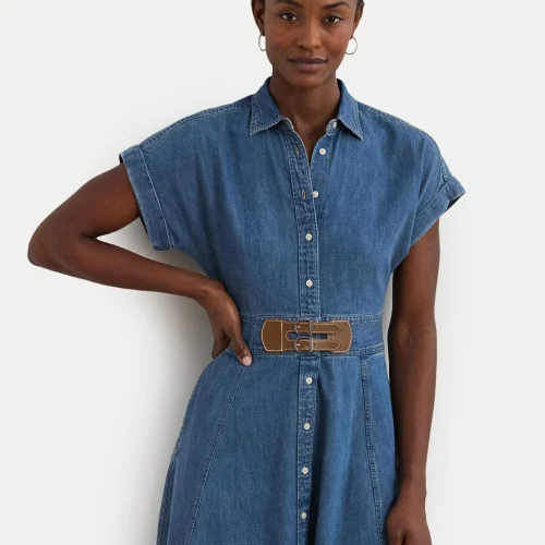 Vestido erlaina short sleeve day dress opal wash