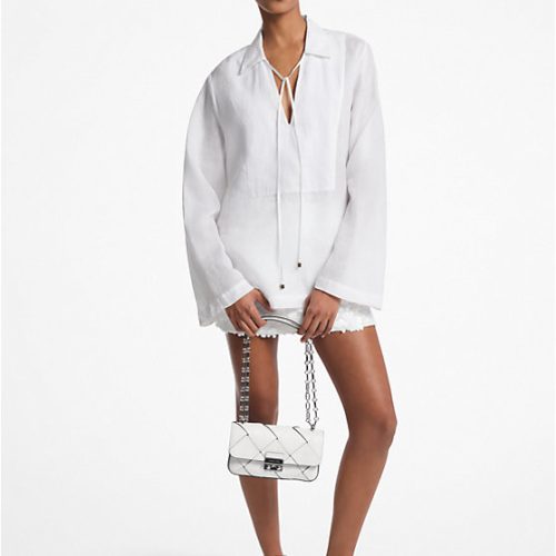 Blusa ramie v neck top white