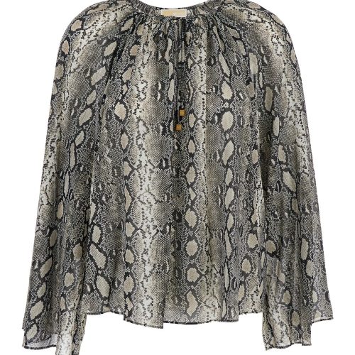 Camiseta snake v neck top soft ecru