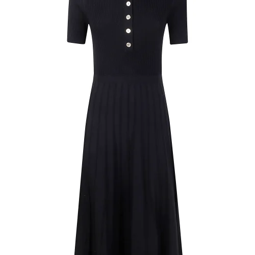 Vestido fit n flare polo ss midi black