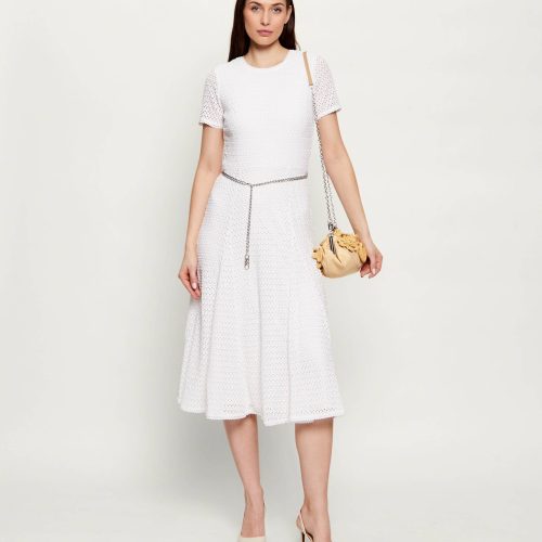 Vestido txture chain blt midi drs white
