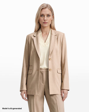 BLAZER P/DAMA ANNE KLEIN COFFEE CREAM — TALLA 10