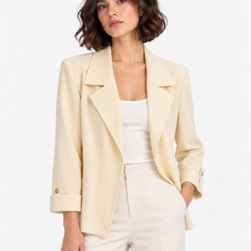 JACKET P/DAMA ANNE KLEIN LT PARCHMENT