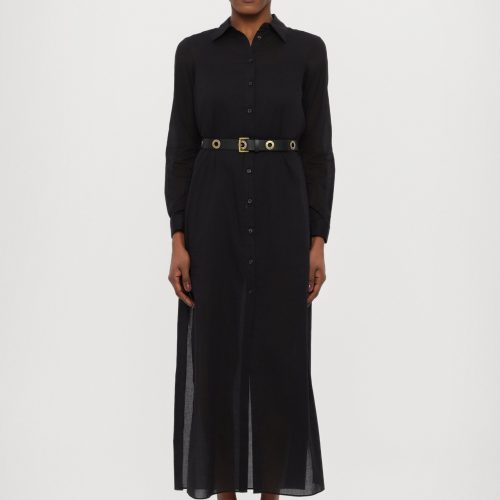 Vestido - Slit Maxi Shirt Dr M Black