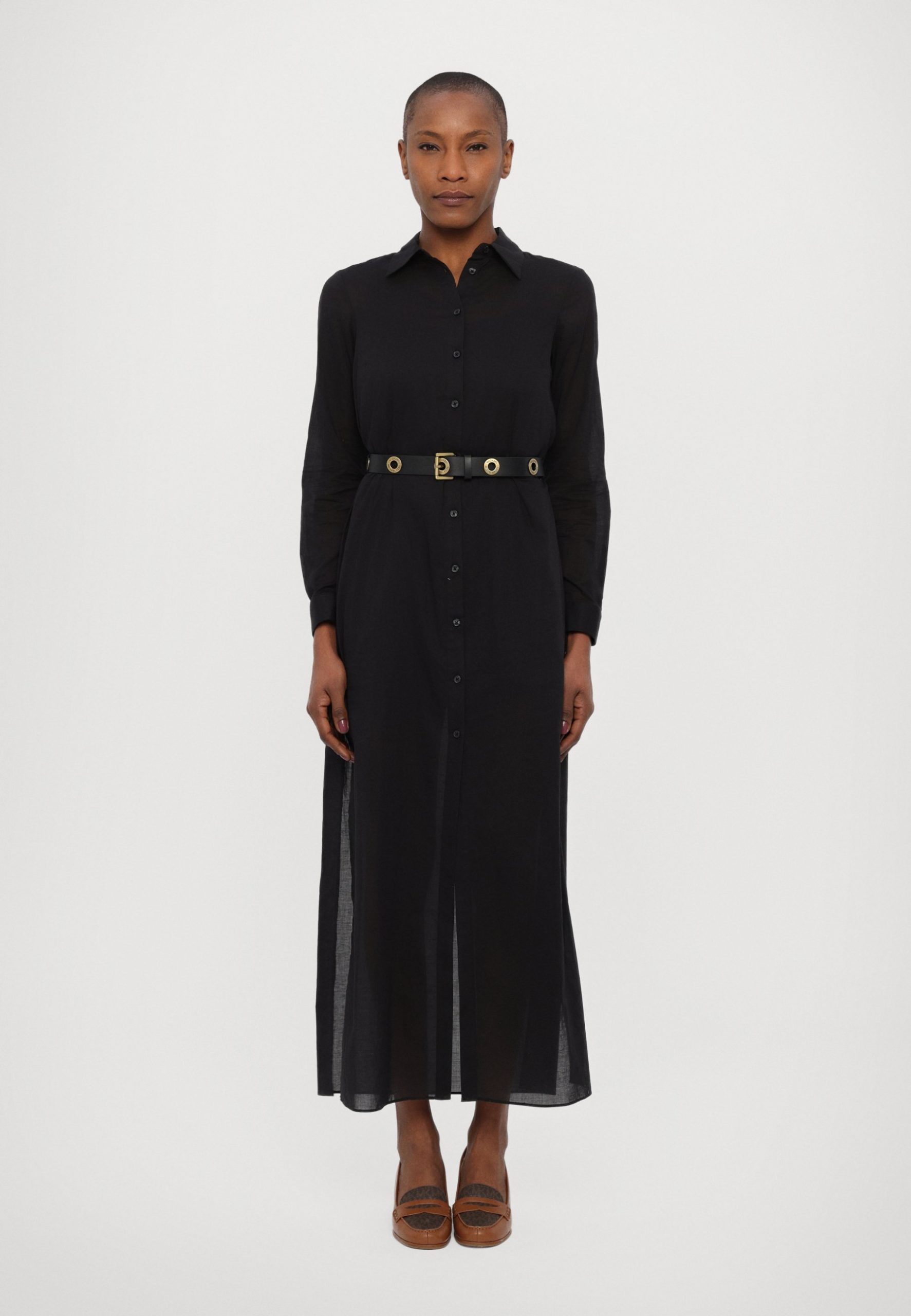 Vestido Largo - Cap Slv Gem Nk Dress Xs Black - Imagen 1