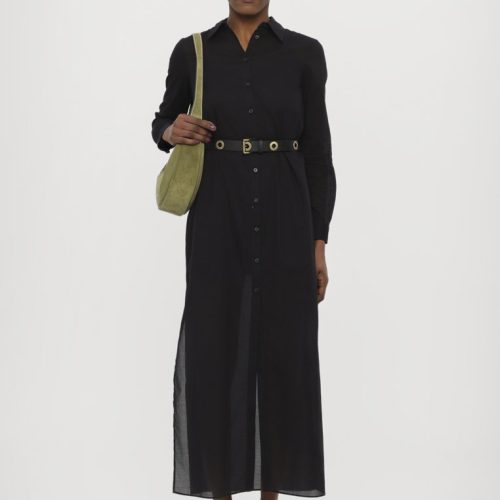 Vestido - Slit Maxi Shirt Dr Xxl Black