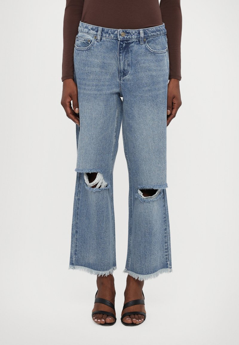 Pantalon Jeans - Frayed Distressed Jean 4 Duskbluewash - Imagen 1