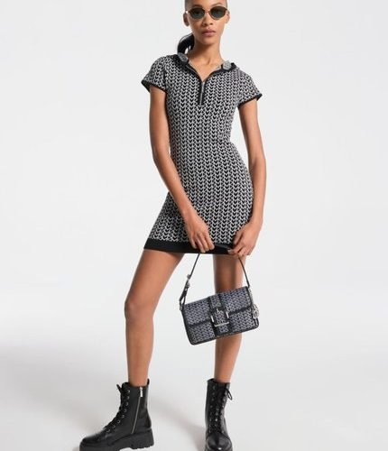 Vestido Corto - Mk Jacq Hooded Zip Drs S Nickel