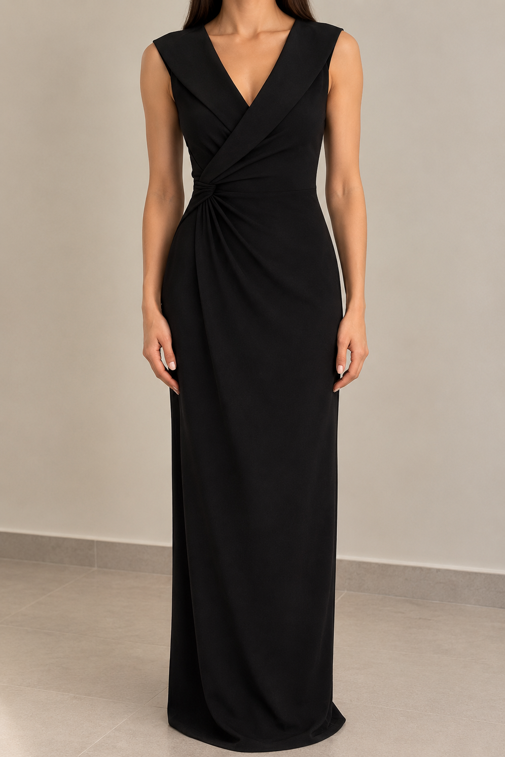 VESTIDO - LEONIDAS-SLEEVELESS-GOWN BLACK - Imagen 1